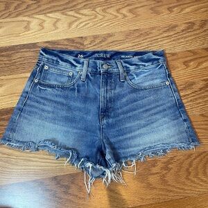 J.Crew Blue Denim Frayed Hem Jean Shorts